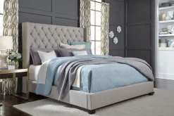 Westerly Upholstered Bed In Gray, Queen