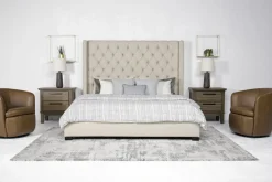 Westerly Upholstered Bed In Gray, Queen