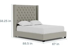 Westerly Upholstered Bed In Gray, Queen