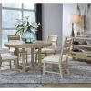 White Oak Round Dining Table & 4 Chairs In Butternut
