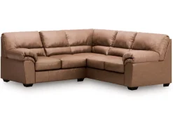 Whitlock Tux Loveseat Sectional In Caramel, Left Facing