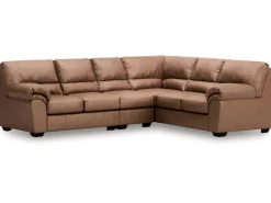 Whitlock Tux Sofa Sectional In Caramel, Left Facing