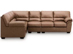 Whitlock Tux Sofa Sectional In Caramel, Left Facing