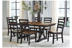 Wildenauer Extendable Dining Table & 6 Chairs In Brown/Black
