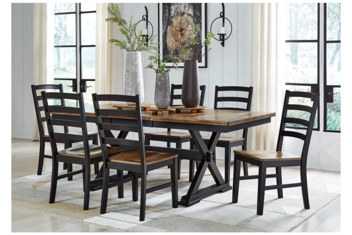 Wildenauer Extendable Dining Table & 6 Chairs In Brown/Black