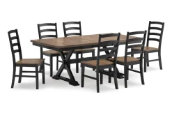 Wildenauer Extendable Dining Table & 6 Chairs In Brown/Black