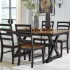 Wildenauer Extendable Dining Table & 4 Chairs In Brown/Black