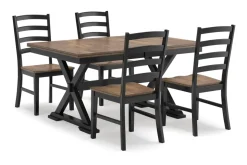 Wildenauer Extendable Dining Table & 4 Chairs In Brown/Black