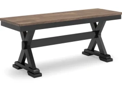 Wildenauer Extendable Dining Table, 4 Chairs & Bench In Brown/Black