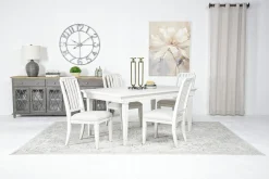 Willowbrook Dining Table & 4 Chairs In Pebble, Slat
