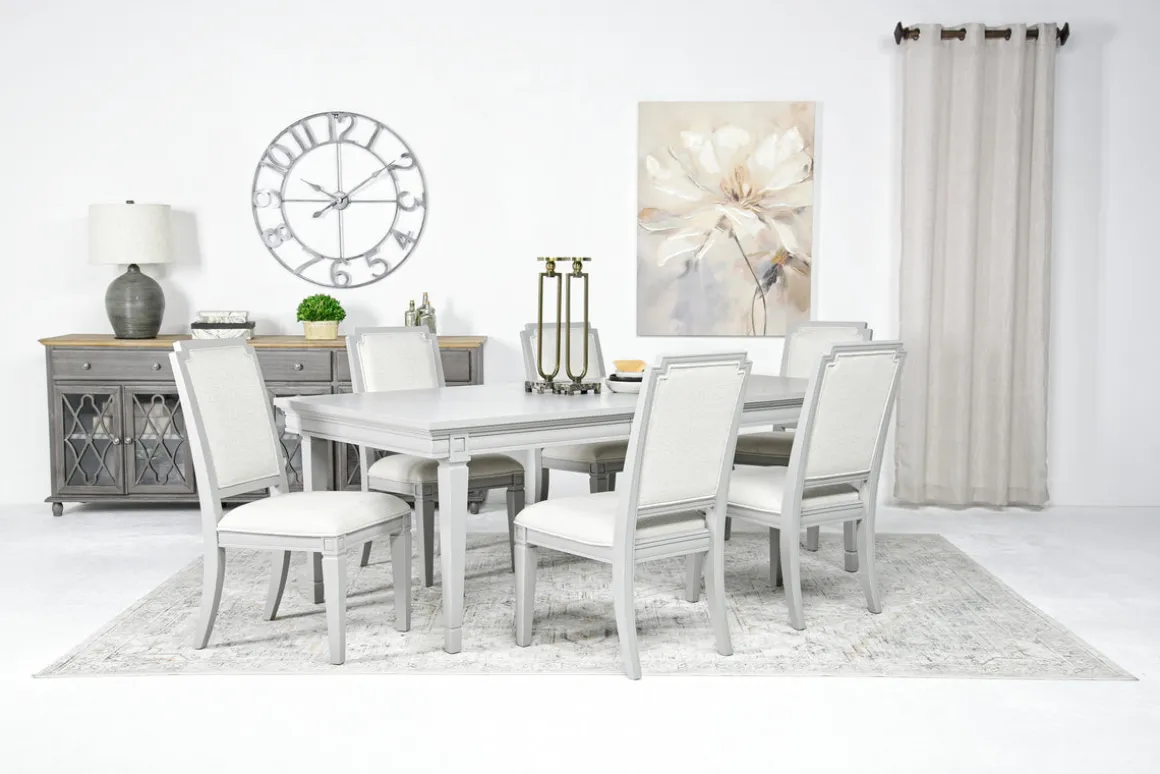 Willowbrook Dining Table & 6 Chairs In Egg Shell White