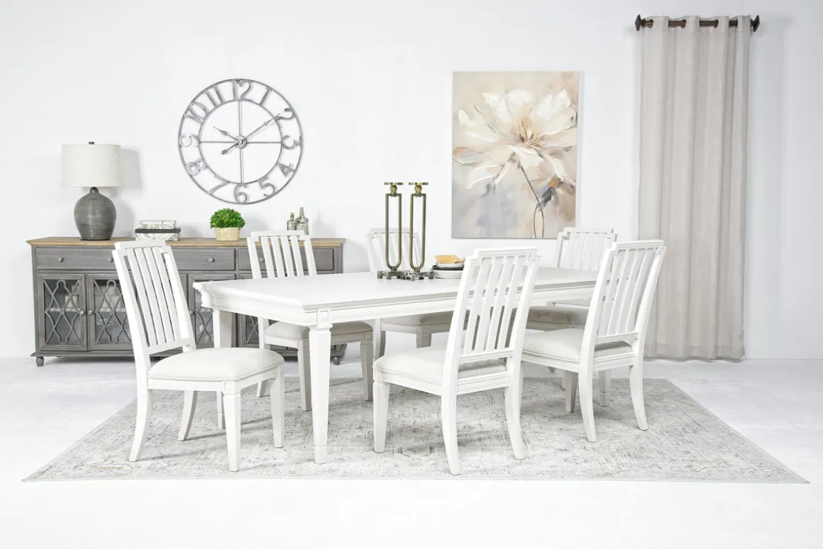 Willowbrook Dining Table & 6 Chairs In Egg Shell White