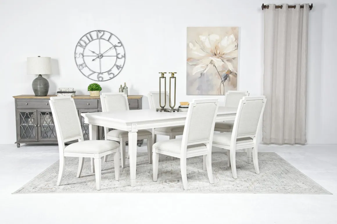 Willowbrook Dining Table & 6 Chairs In Egg Shell White