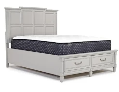Willowbrook Panel Bed, Dresser, Mirror & Nightstand In Pebble, Queen