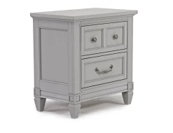 Willowbrook Panel Bed, Dresser, Mirror & Nightstand In Pebble, Queen