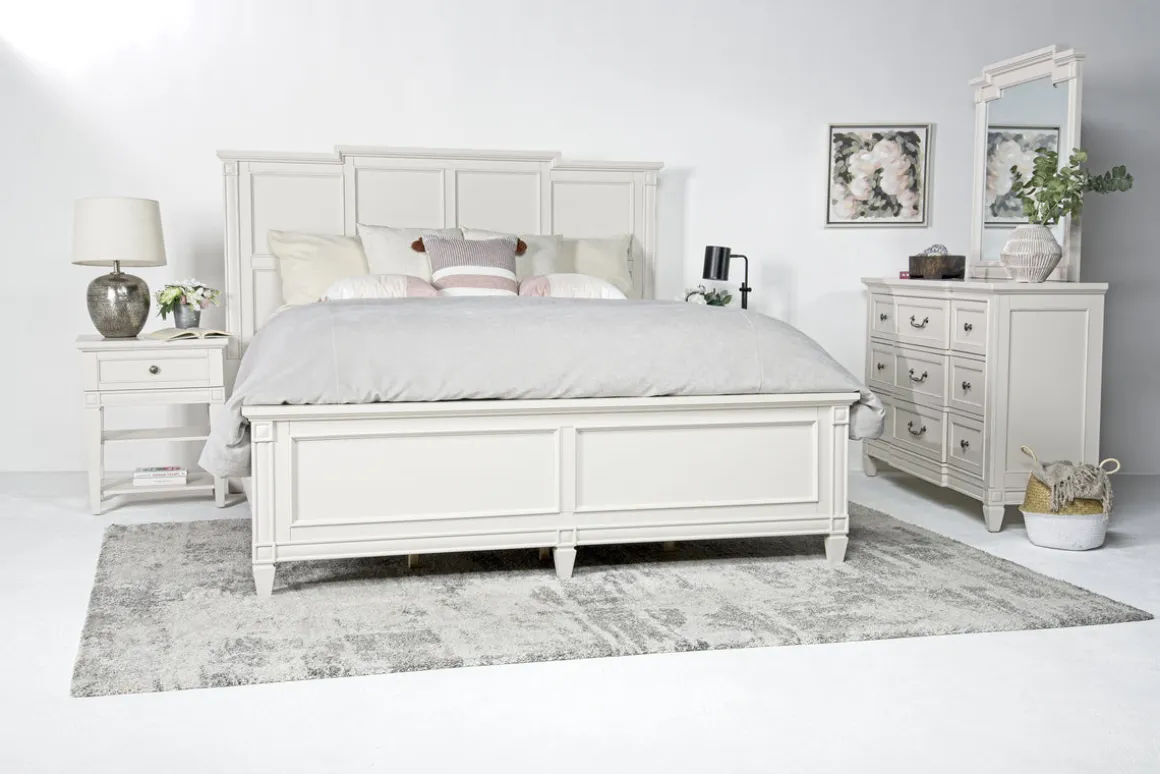 Willowbrook Panel Bed In Pebble, Queen