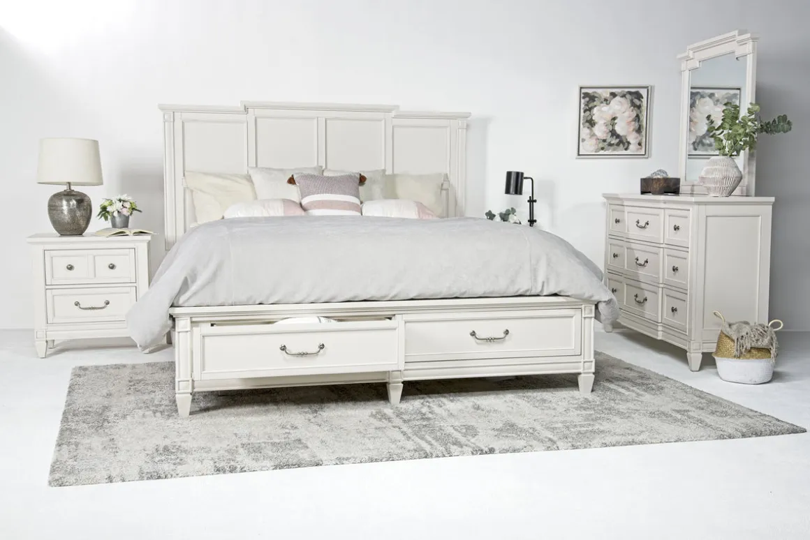 Willowbrook Panel Bed In Pebble, Queen