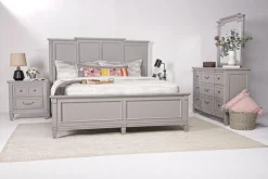 Willowbrook Panel Bed In Pebble, Queen