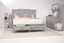 Willowbrook Panel Bed In Pebble, Queen