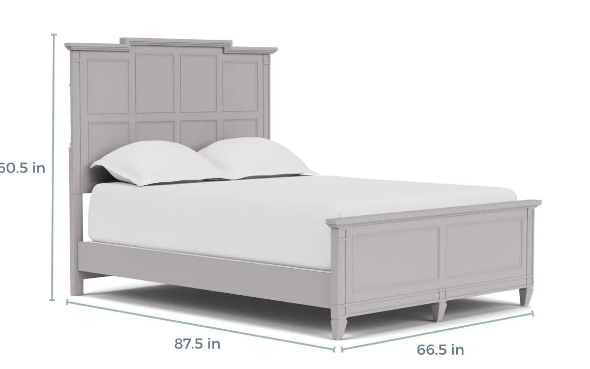 Willowbrook Panel Bed In Pebble, Queen