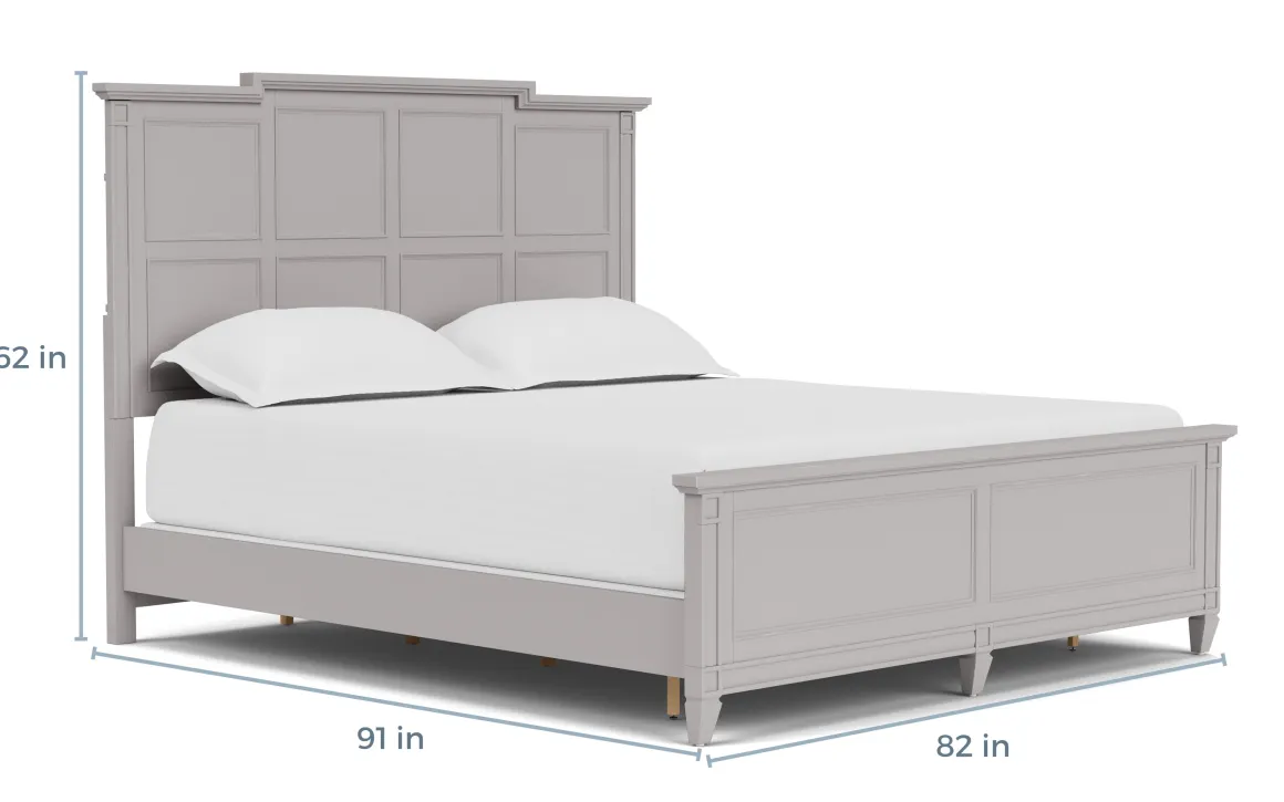Willowbrook Panel Bed In Pebble, Queen