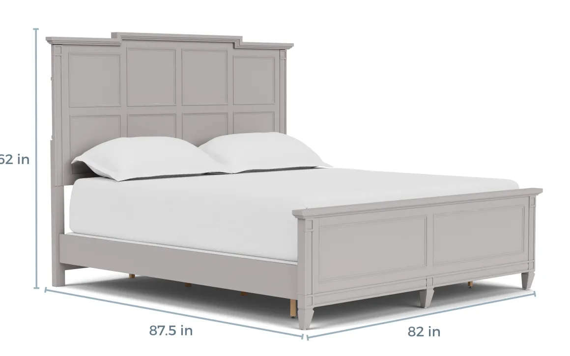 Willowbrook Panel Bed In Pebble, Queen
