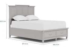 Willowbrook Panel Bed In Pebble, Queen