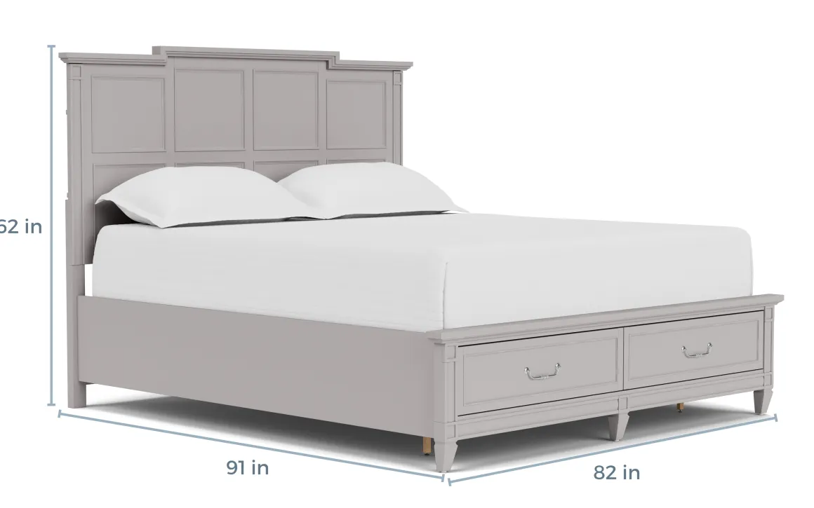 Willowbrook Panel Bed In Pebble, Queen