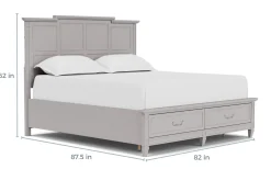 Willowbrook Panel Bed In Pebble, Queen