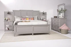 Willowbrook Panel Wall Bed In Pebble, Queen