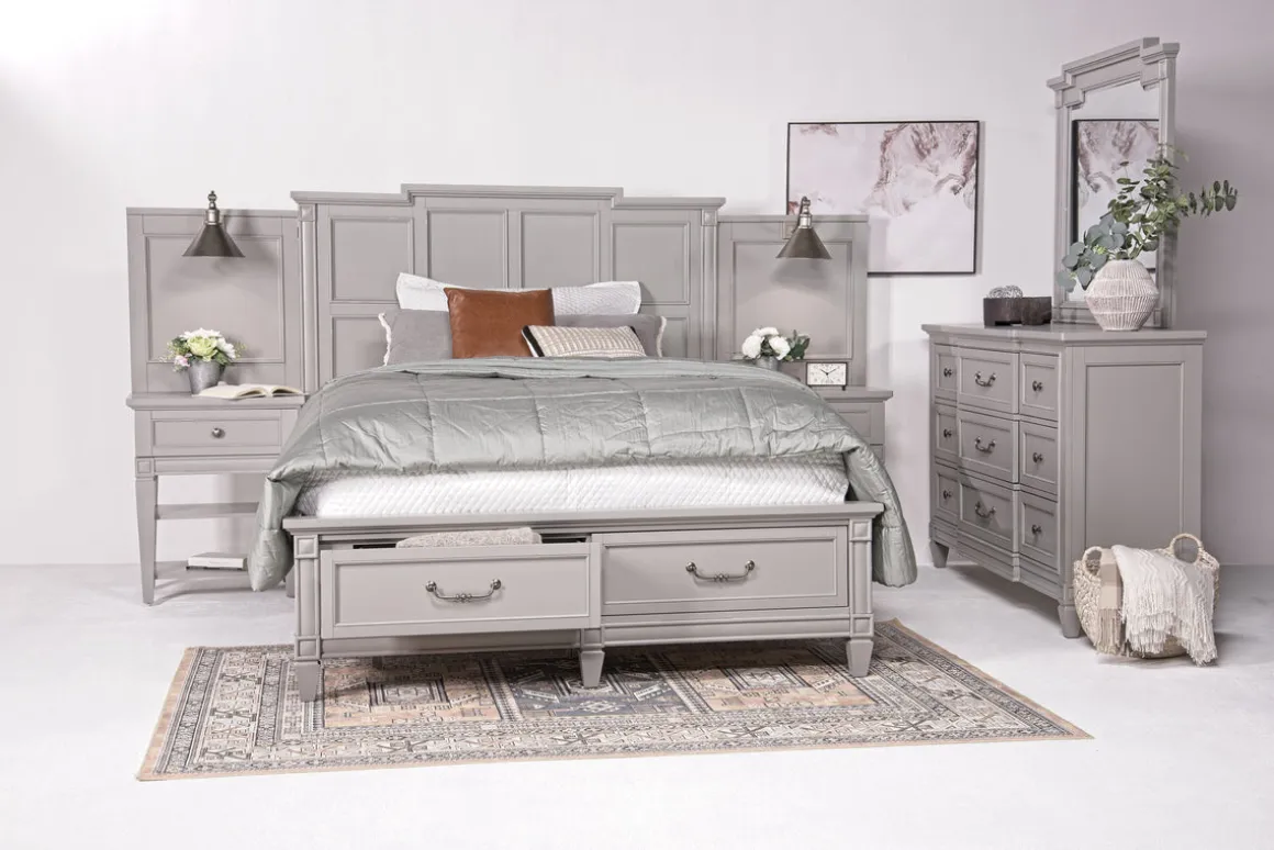 Willowbrook Panel Wall Bed In Pebble, Queen
