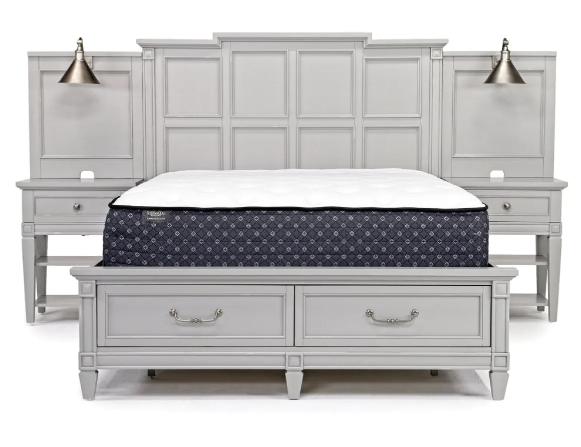 Willowbrook Panel Wall Bed In Pebble, Queen