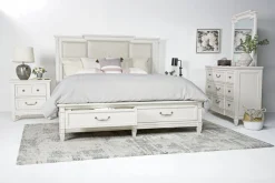 Willowbrook Upholstered Panel Bed In Pebble, Queen