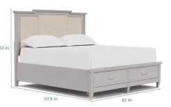 Willowbrook Upholstered Panel Bed In Pebble, Queen