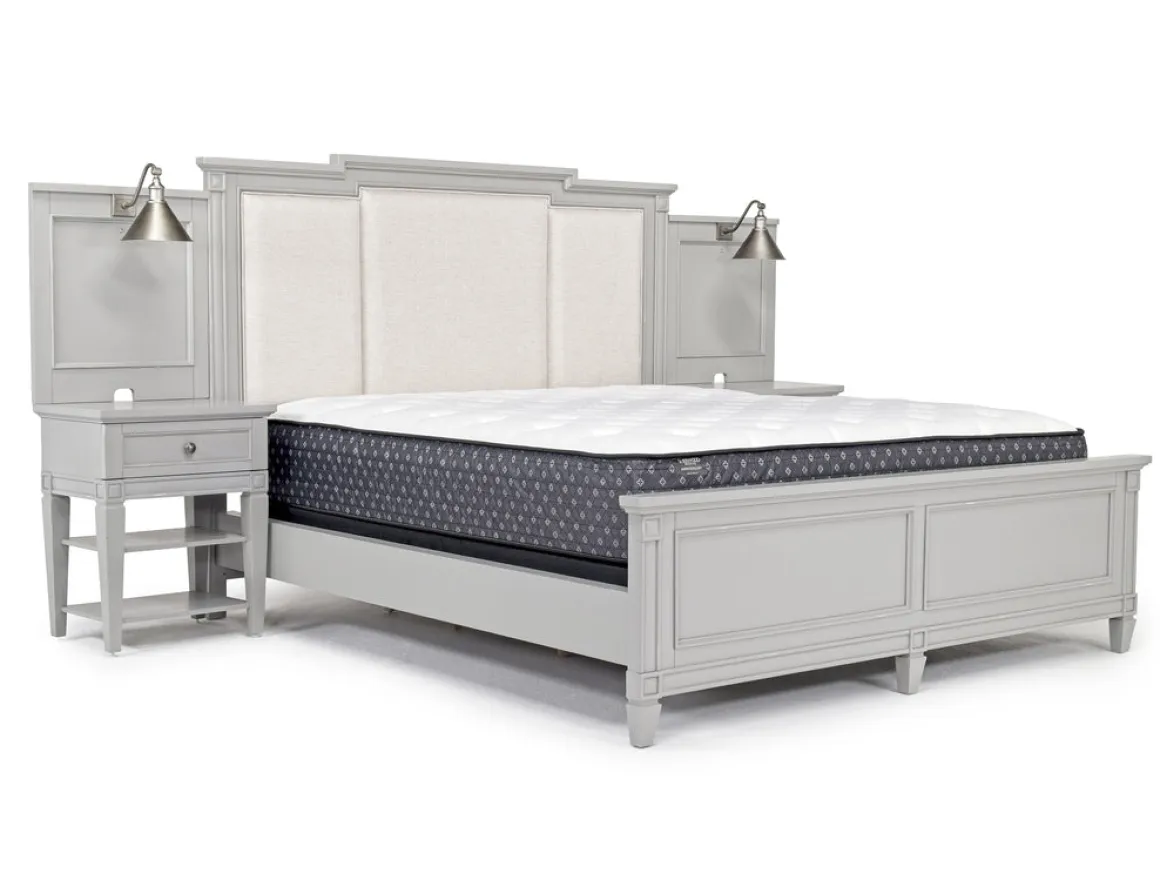 Willowbrook Upholstered Wall Bed In Pebble, Queen