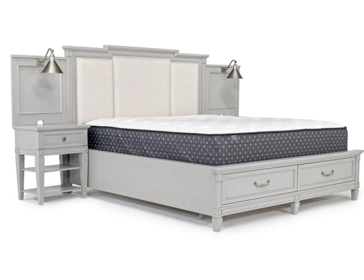 Willowbrook Upholstered Wall Bed In Pebble, Queen