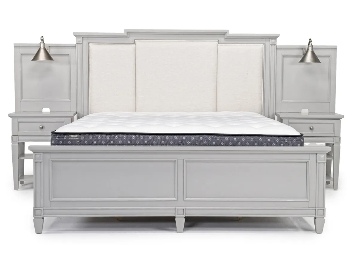 Willowbrook Upholstered Wall Bed In Pebble, Queen