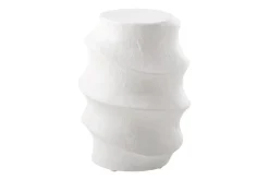 Winded Outdoor Round Accent Table In White