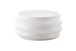 Winded Outdoor Round Cocktail Table In White