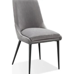 Winston Round Dining Table & 4 Chairs In Black/Ash Gray