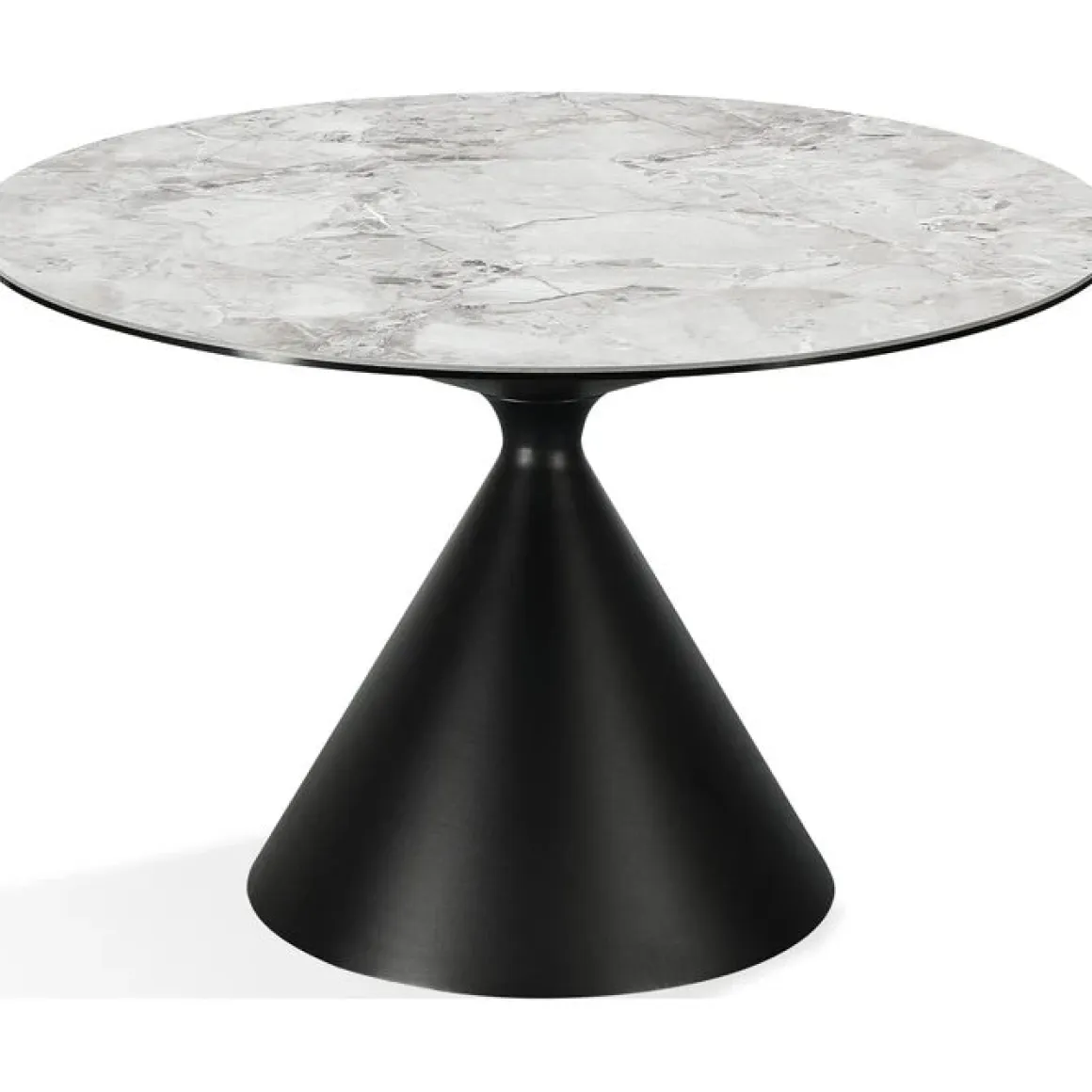 Winston Round Dining Table In Black Sintered Stone