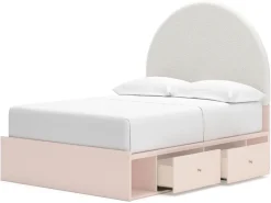 Wistenpine Panel Bed, Dresser, Mirror & Nightstand In Blush, Twin