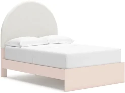 Wistenpine Panel Bed, Dresser, Mirror & Nightstand In Blush, Twin