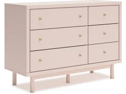 Wistenpine Panel Bed, Dresser, Mirror & Nightstand In Blush, Twin