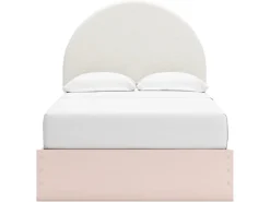 Wistenpine Panel Bed W/ Storage, Dresser, Mirror & Nightstand In Blush, Twin