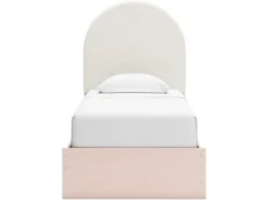 Wistenpine Panel Bed W/ Storage, Dresser, Mirror & Nightstand In Blush, Twin