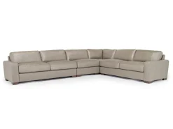 York 4 Piece Sectional In Chestnut Leather