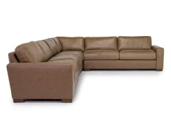 York 4 Piece Sectional In Chestnut Leather