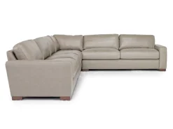 York 4 Piece Sectional In Chestnut Leather