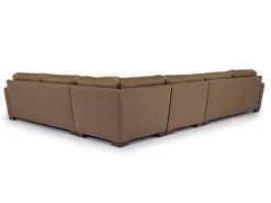 York 4 Piece Sectional In Chestnut Leather